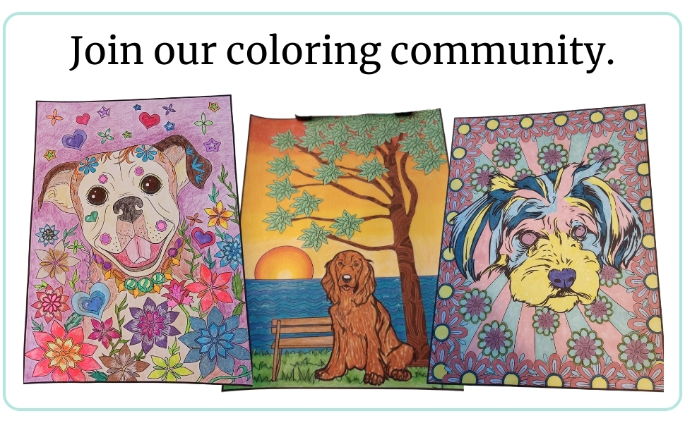 Dog coloring books for adults. 