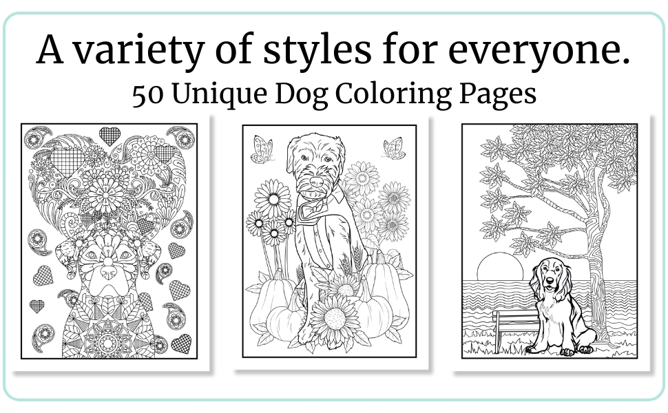 Fun dog adult coloring books.