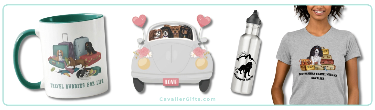 Cute Cavalier King Charles Spaniel travel gifts